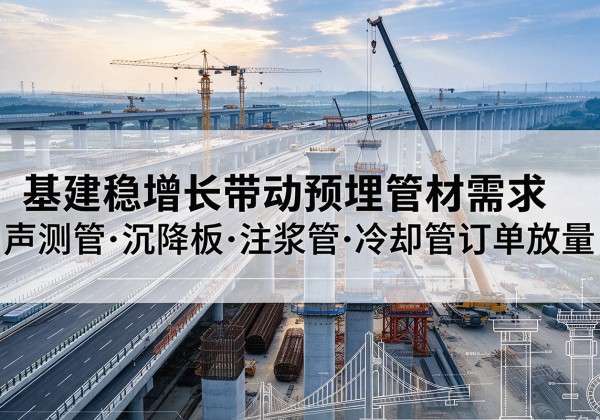 齐河基建稳增长带动预埋监测管材需求，声测管、沉降板、注浆管订单持续放量